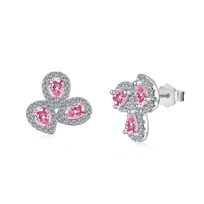 [Everoly JW]Ornate Flower Shape Pear Cut Lover Earrings