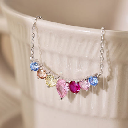 [Everoly JW]Dainty Colorful Heart Necklace