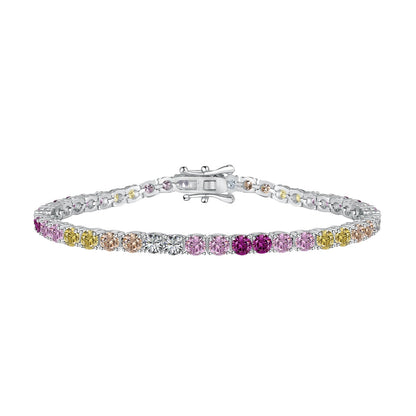 [Everoly JW]Radiant Colorful Round Cut Tennis Bracelet