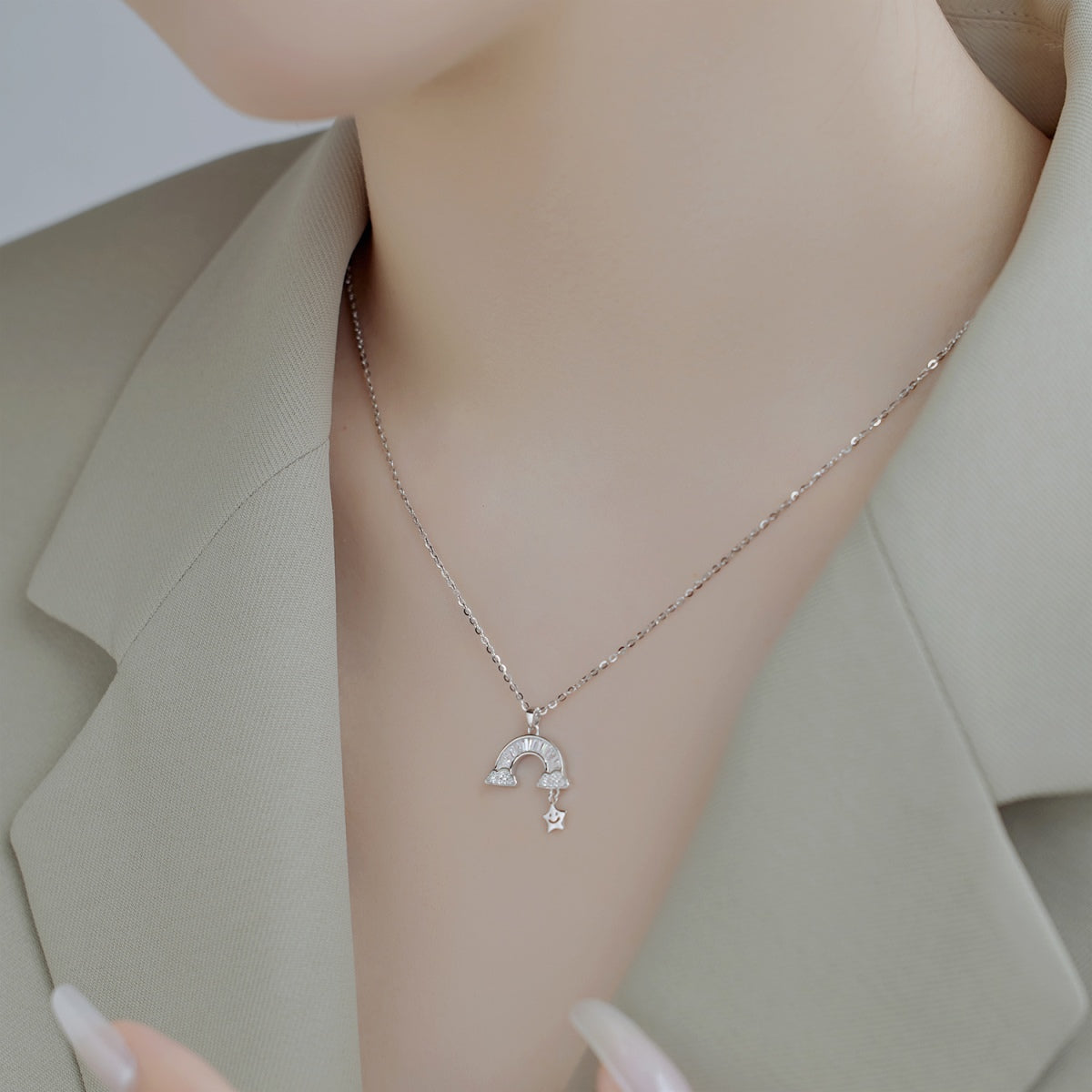 [Everoly JW]Unique Rainbow Star Necklace