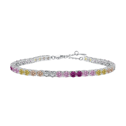 [Everoly JW]Radiant Colorful Round Cut Tennis Bracelet