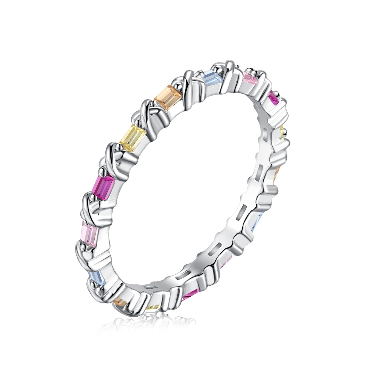 [Everoly JW]Charming Colorful Round Cut Daily Ring