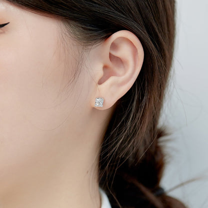 [Everoly JW]1.0 Carat Radiant Princess Cut Wedding Earrings