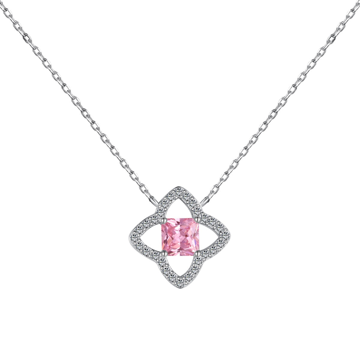 [Everoly JW]Exquisite Flower Shape Princess Cut Necklace
