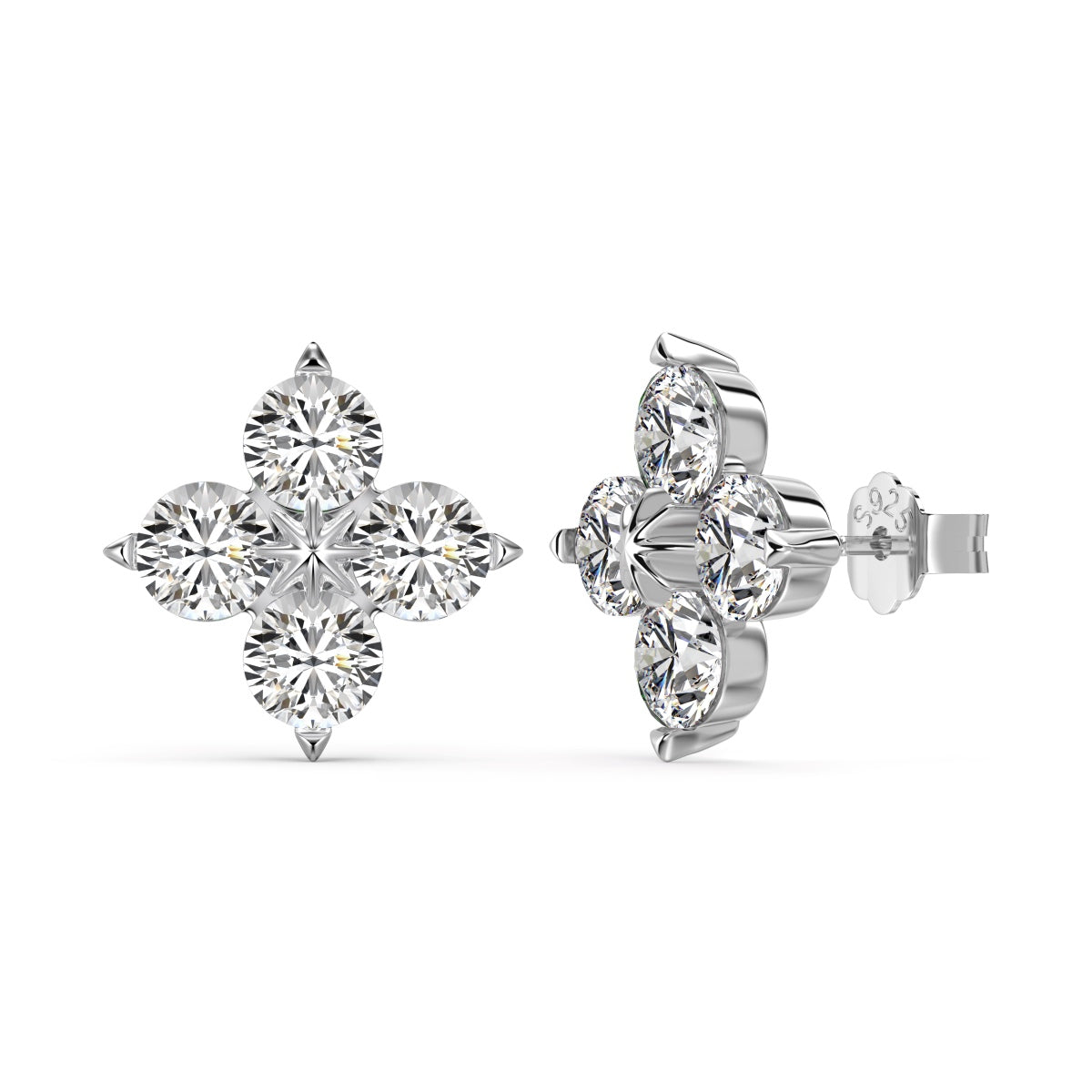 [Everoly JW]Four-Leaf Clover Eight-Pointed Star Earrings