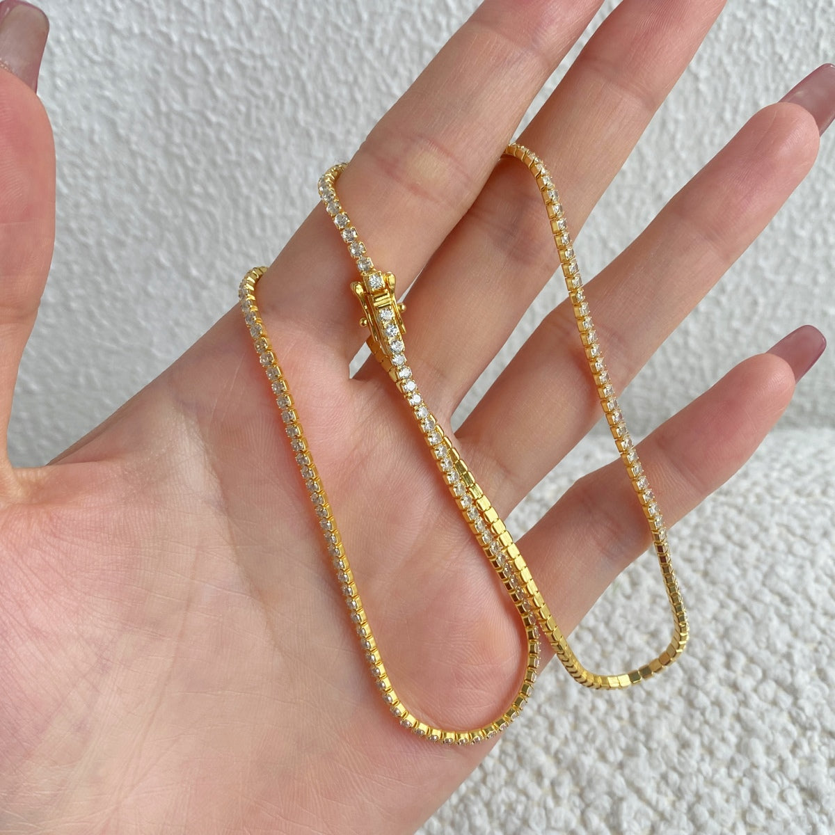 [Everoly JW]Delicate Round Shape Tennis Necklace