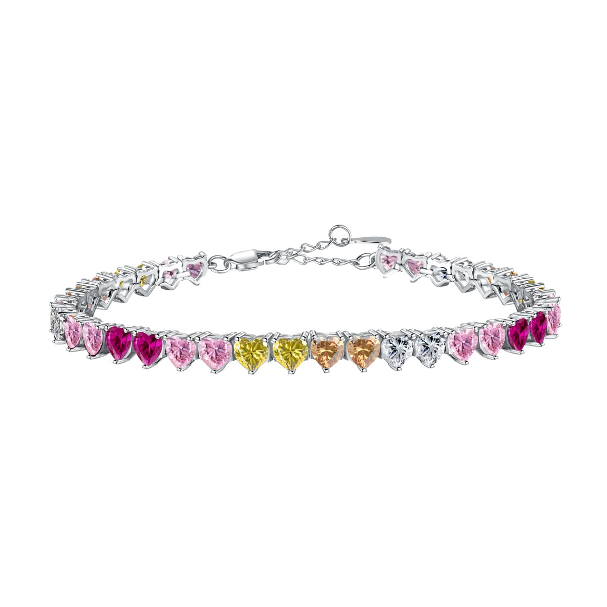 [Everoly JW]Luxurious Colorful Romantic Heart Shape Lover Bracelet