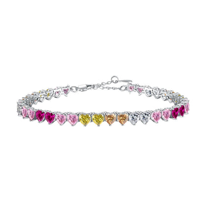 [Everoly JW]Luxurious Colorful Romantic Heart Shape Lover Bracelet