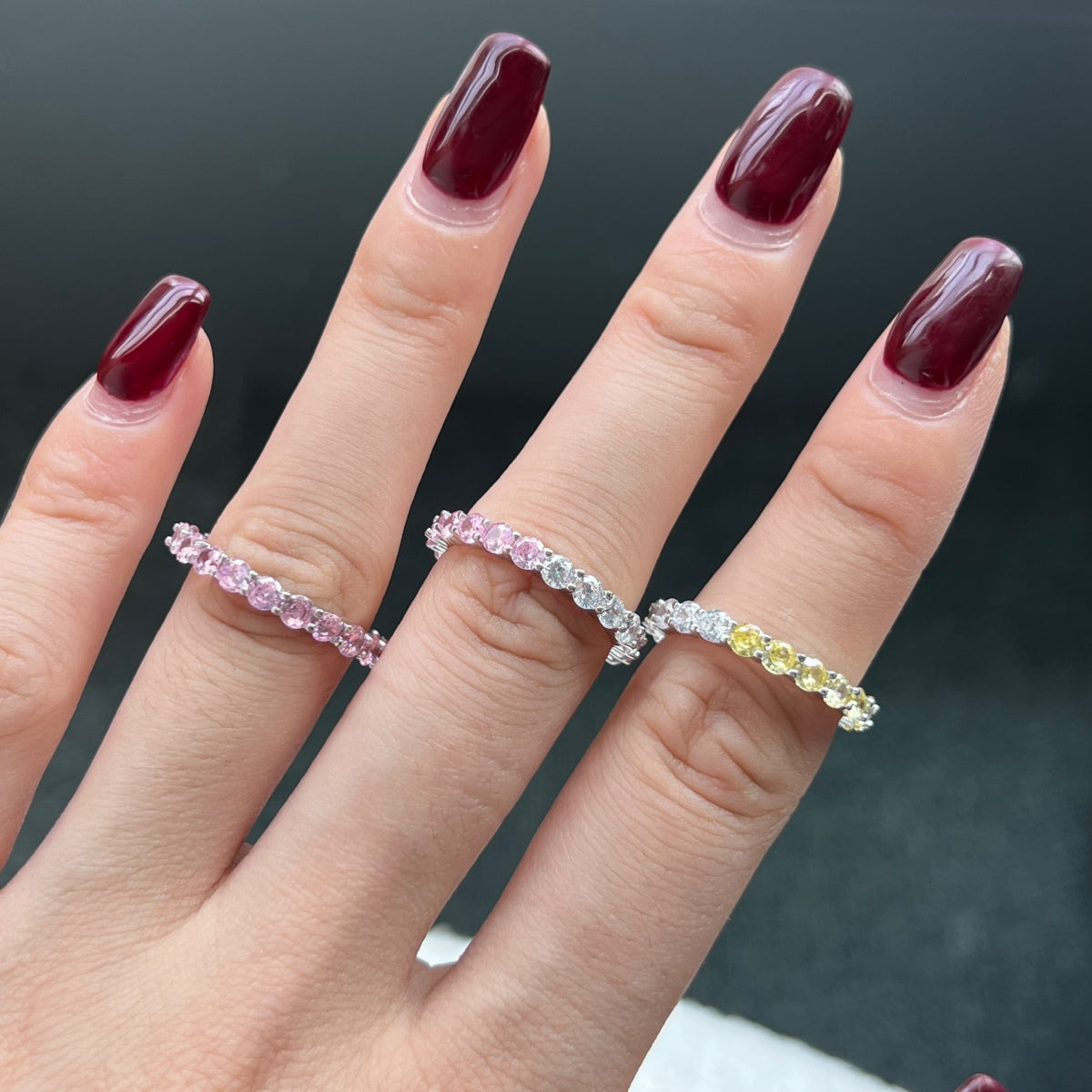 [Everoly JW]Sparkling Round Cut Tennis Ring