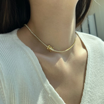 [Everoly JW]Delicate Round Shape Tennis Necklace