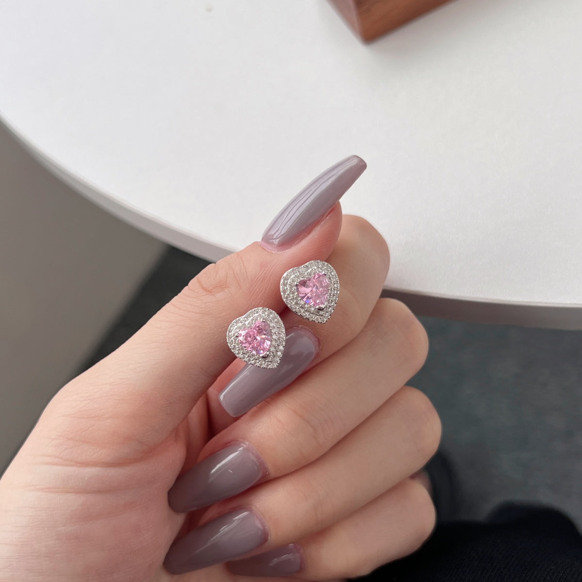 [Everoly JW]Dazzling Heart Shape Lover Earrings