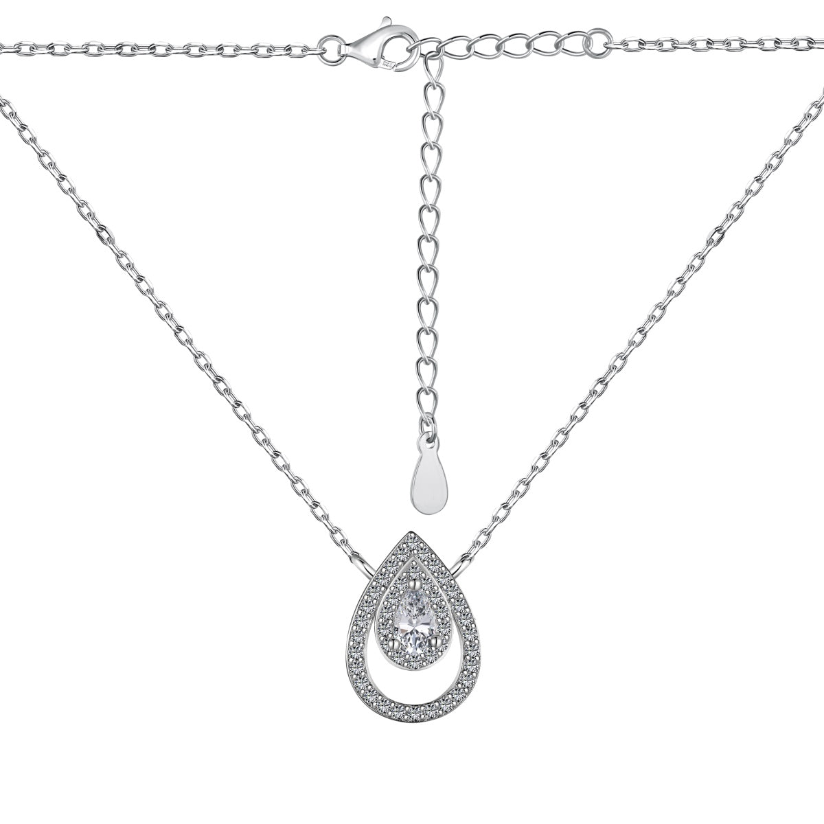 [Everoly JW]Sparkling Pear Cut Necklace