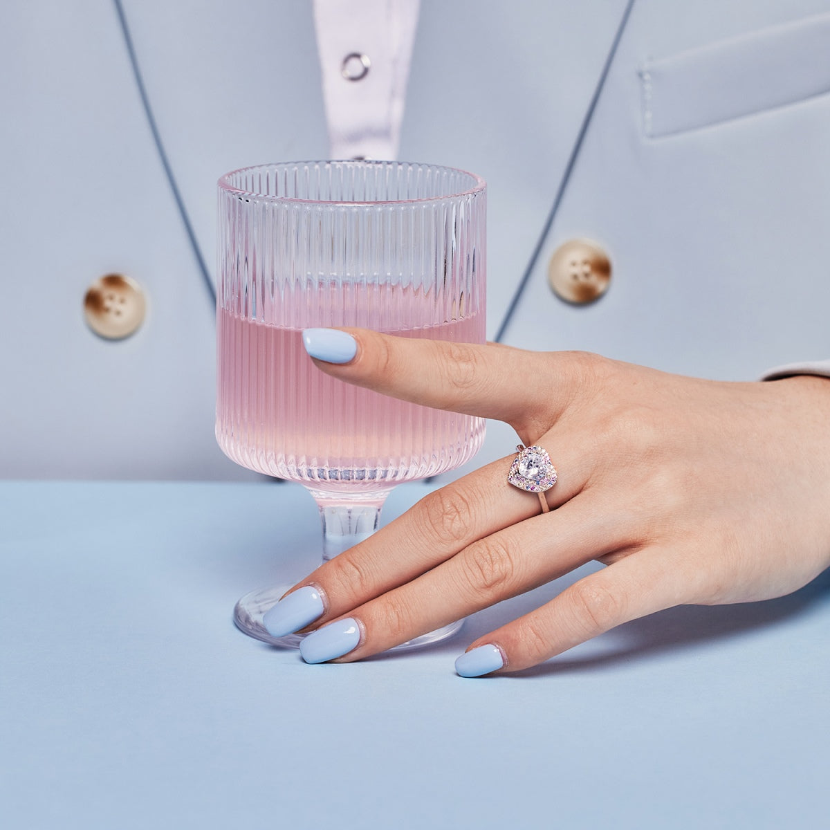 [Everoly JW]Delicate Ebullient Heart Shape Wedding Ring