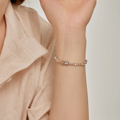 [Everoly JW]Romantic Heart Shape Round Cut Lover Bracelet