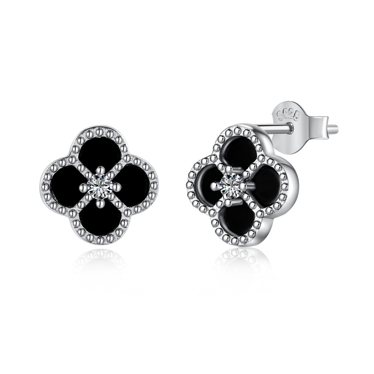 [Everoly JW]Four-Leaf Clover Flower Shape Exquisite Earrings