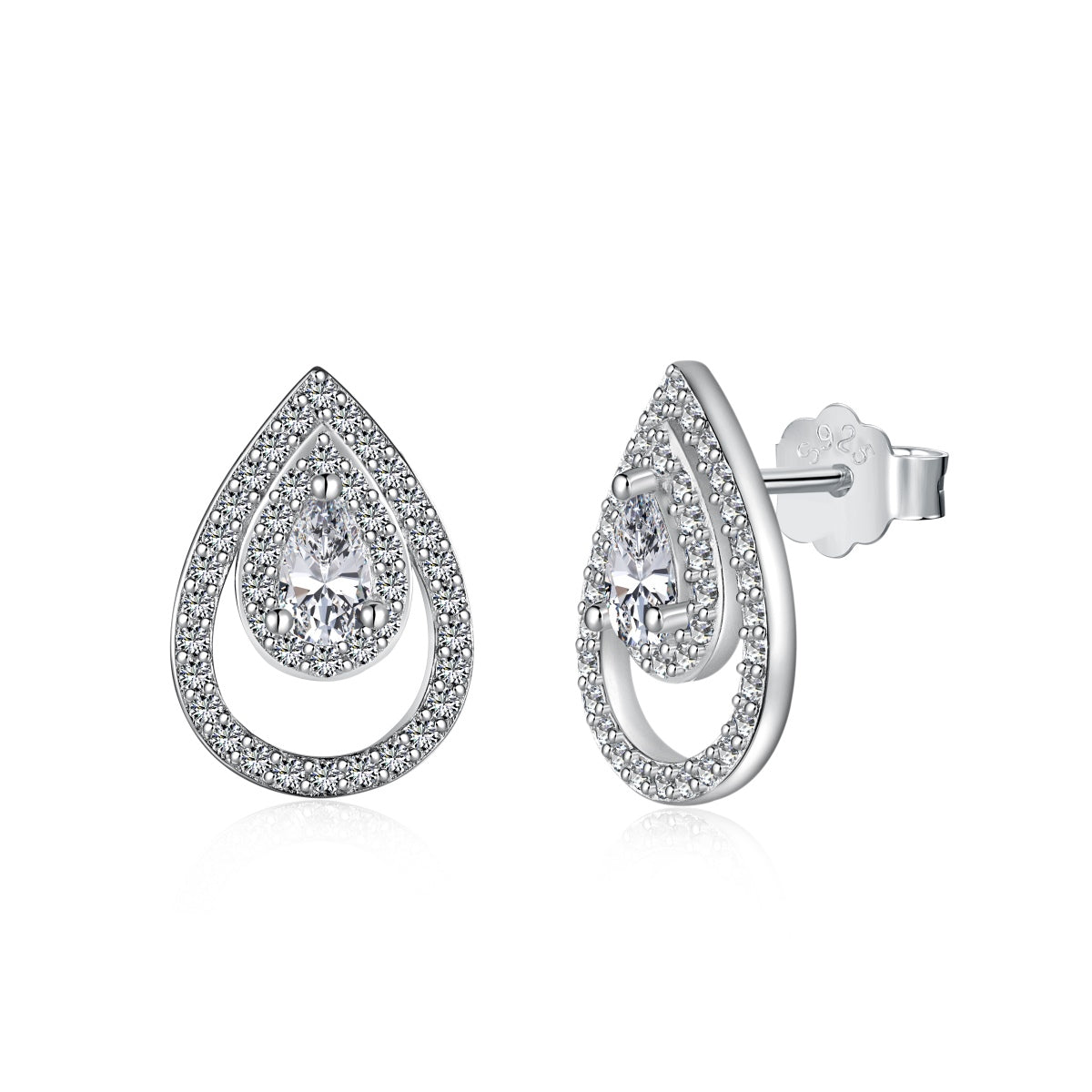 [Everoly JW]Sparkling Delicate Water Drop Shape Daily Earrings