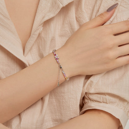 [Everoly JW]Ornate Colorful Butterfly Shape Round Cut Daily Bracelet