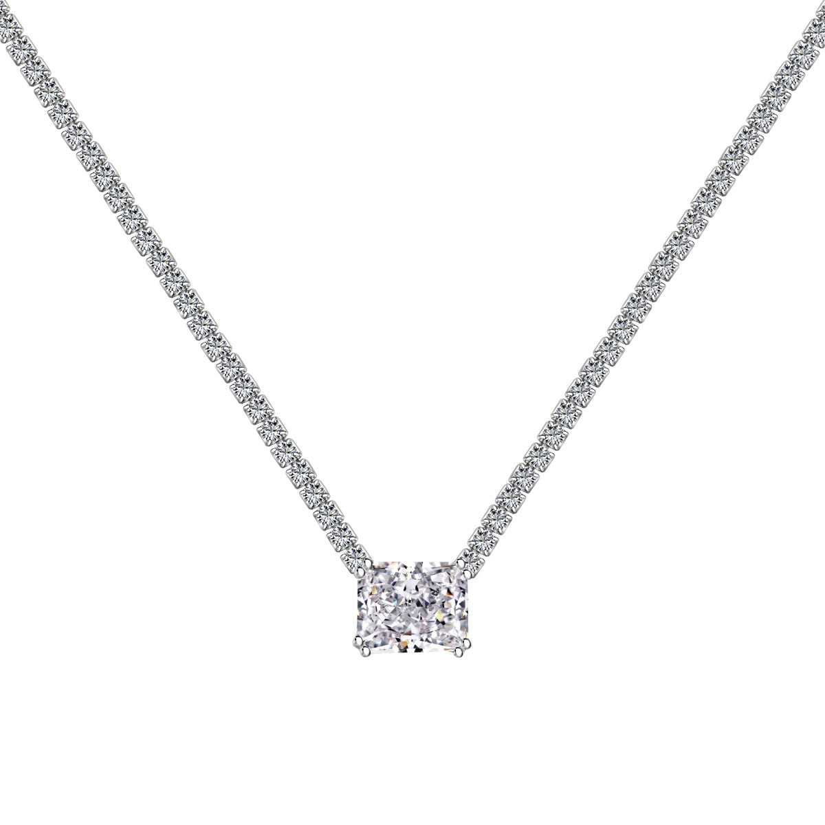 [Everoly JW]4.0 Carat Elegant Radiant Cut Necklace
