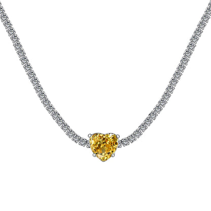 [Everoly JW]2.0 Carat Sparkling Tennis Heart Cut Necklace