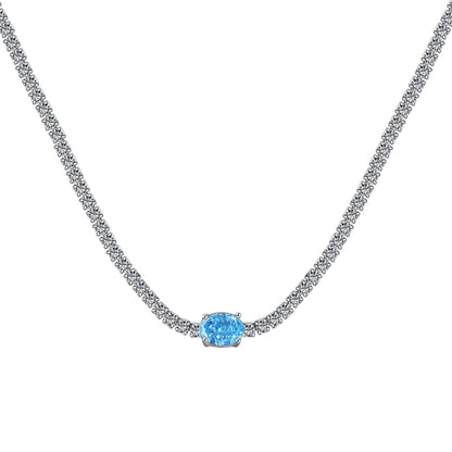 [Everoly JW]1.0 Carat Shining Oval Cut Necklace