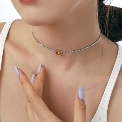 [Everoly JW]2.0 Carat Sparkling Tennis Heart Cut Necklace