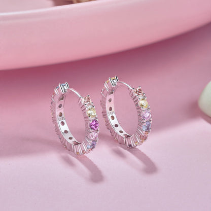 [Everoly JW]Radiant Colorful Round Cut Earrings