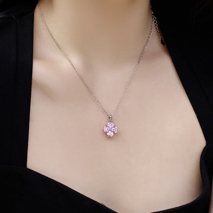 [Everoly JW]Heart-Shaped Four-Leaf Clover Bead Necklace