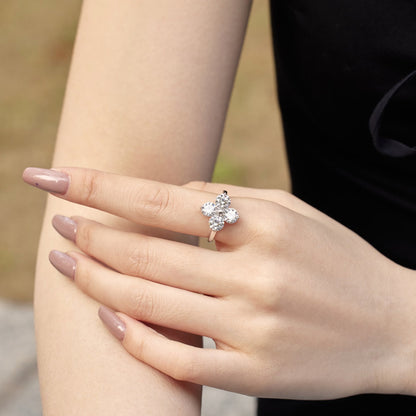 [Everoly JW]Four-Leaf Clover Eight-Pointed Star Ring