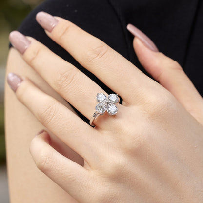 [Everoly JW]Four-Leaf Clover Eight-Pointed Star Ring