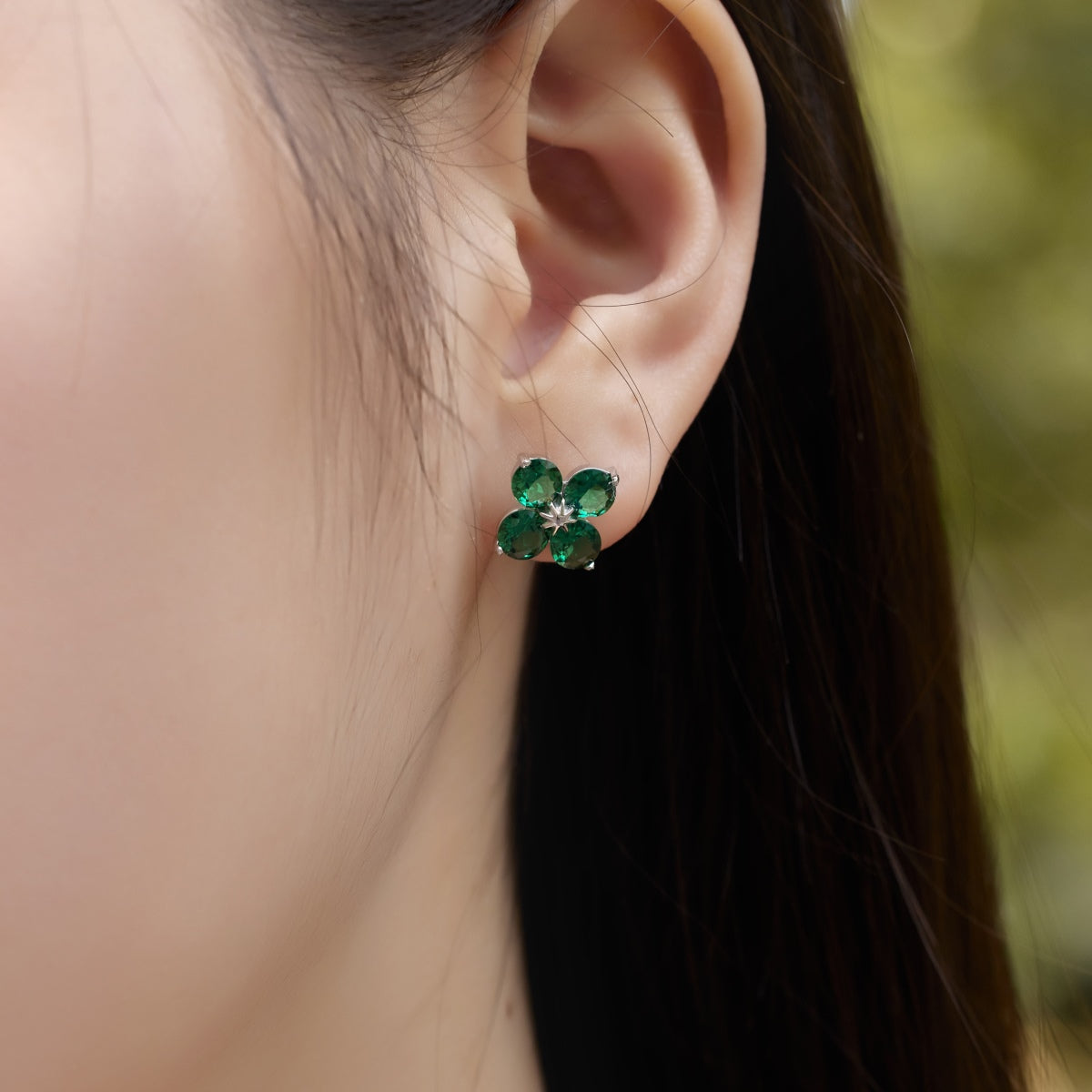 [Everoly JW]Four-Leaf Clover Eight-Pointed Star Earrings