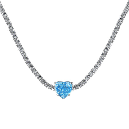 [Everoly JW]2.0 Carat Sparkling Tennis Heart Cut Necklace