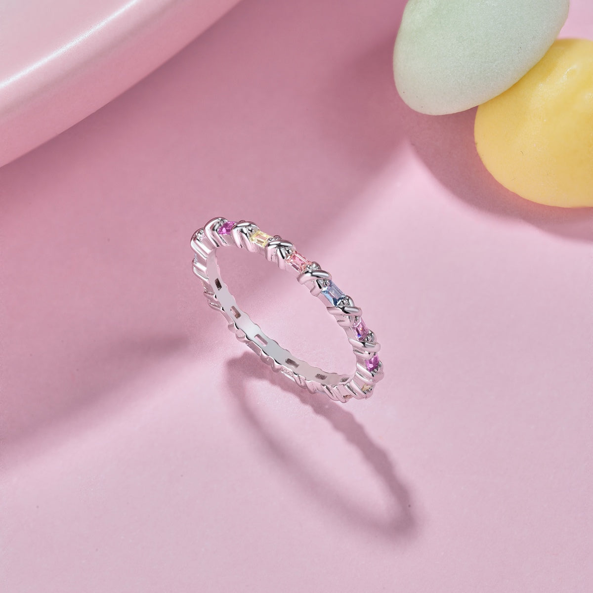 [Everoly JW]Charming Colorful Round Cut Daily Ring
