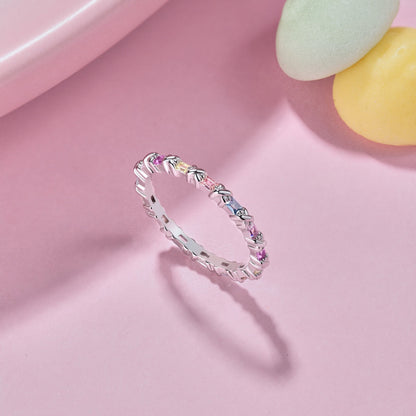 [Everoly JW]Charming Colorful Round Cut Daily Ring