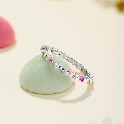 [Everoly JW]Charming Colorful Round Cut Daily Ring