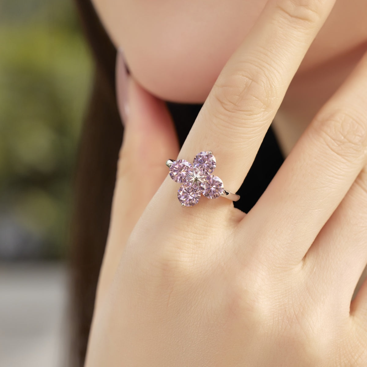 [Everoly JW]Four-Leaf Clover Eight-Pointed Star Ring