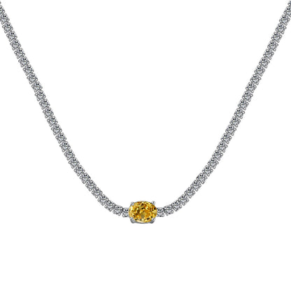 [Everoly JW]1.0 Carat Shining Oval Cut Necklace