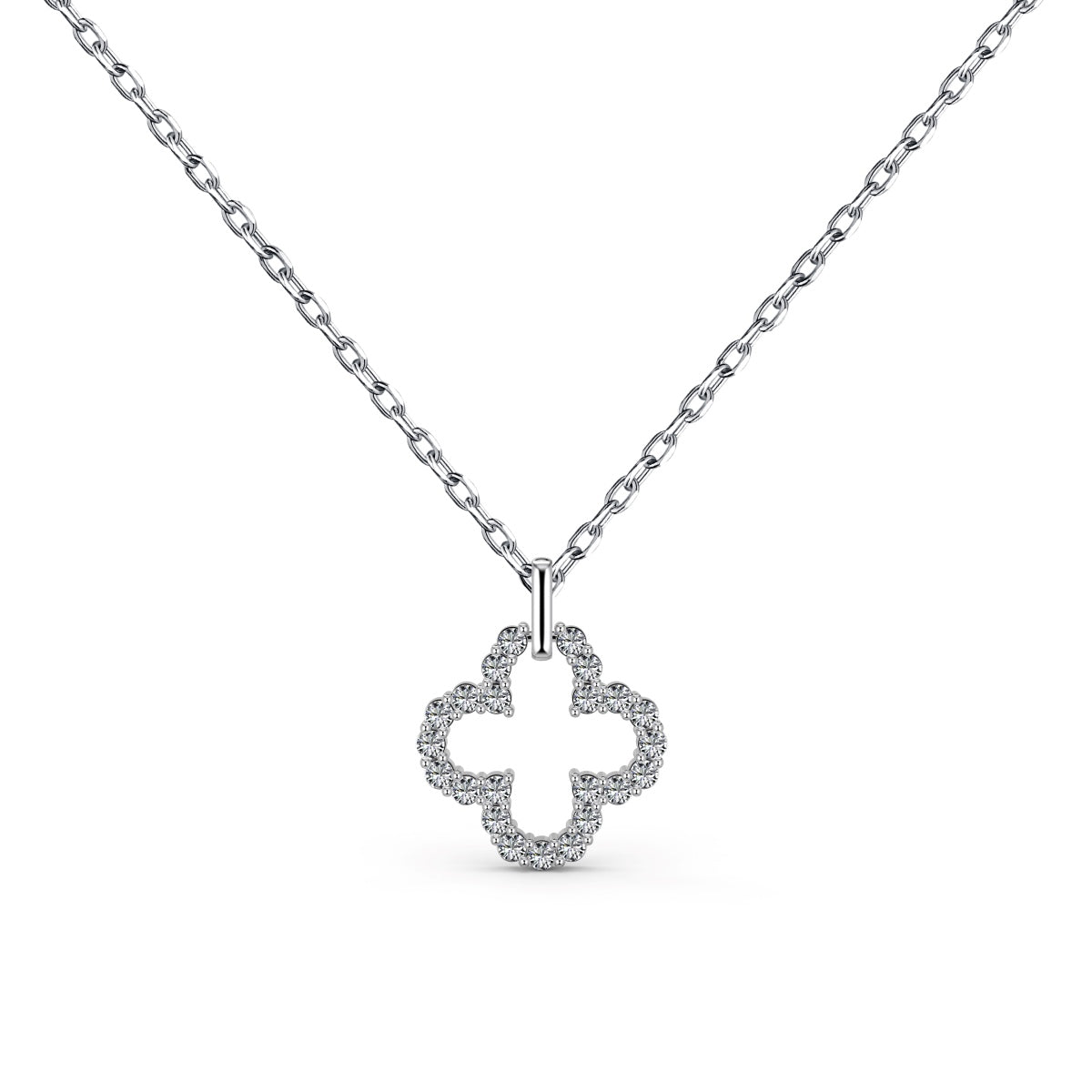 [Everoly JW]Four-Leaf Clover Hollow Design Exquisite Necklace
