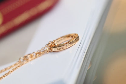 [Everoly JW]LOVE NECKLACE ADJUSTABLE ROSE GOLD 2 DIAMOND