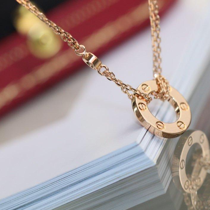 [Everoly JW]LOVE NECKLACE ADJUSTABLE ROSE GOLD 2 DIAMOND