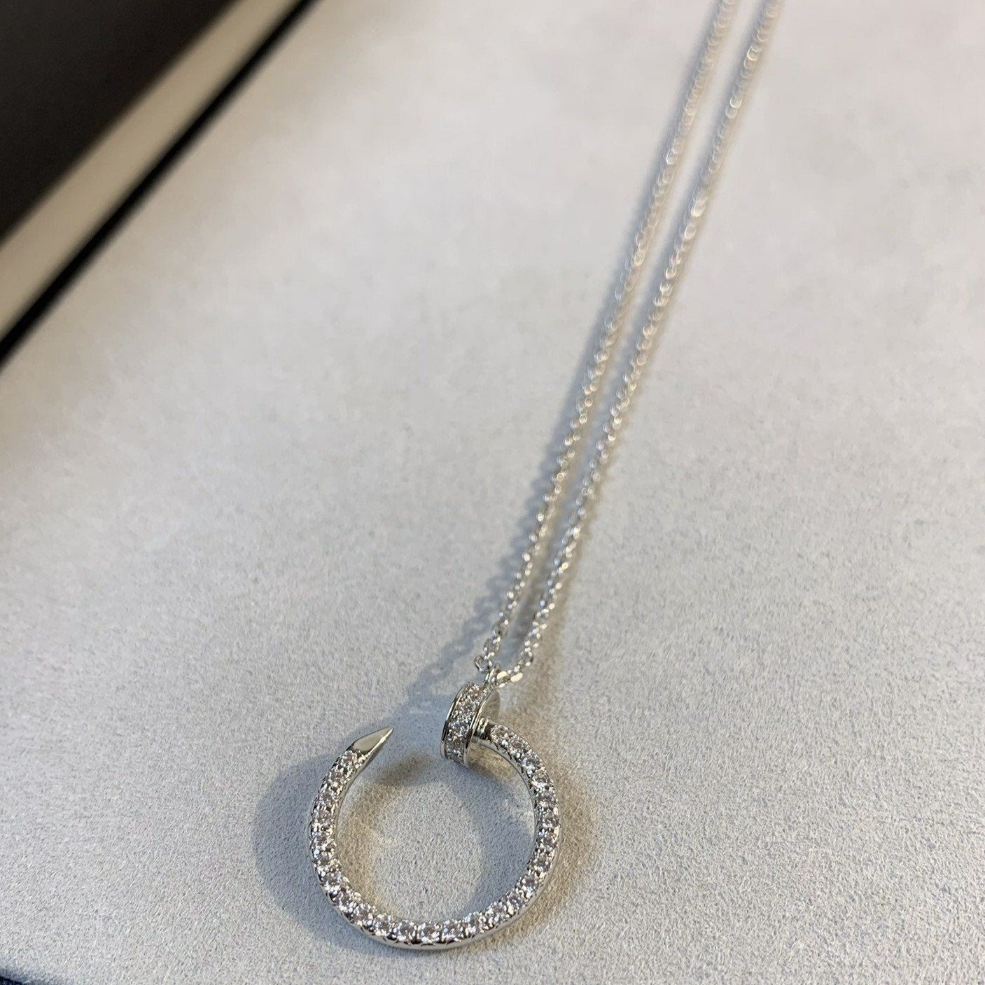 [Everoly JW]JUSTE NECKLACE SILVER DIAMONDS