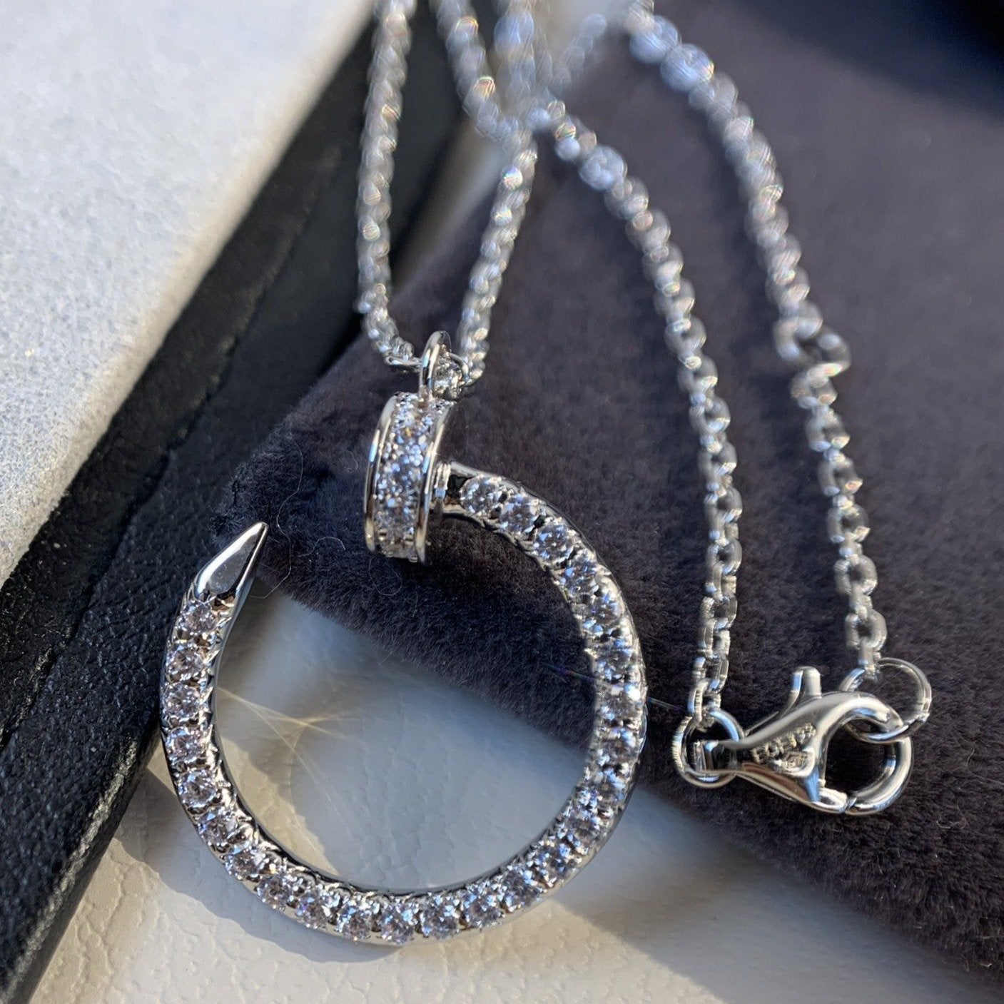 [Everoly JW]JUSTE NECKLACE SILVER DIAMONDS