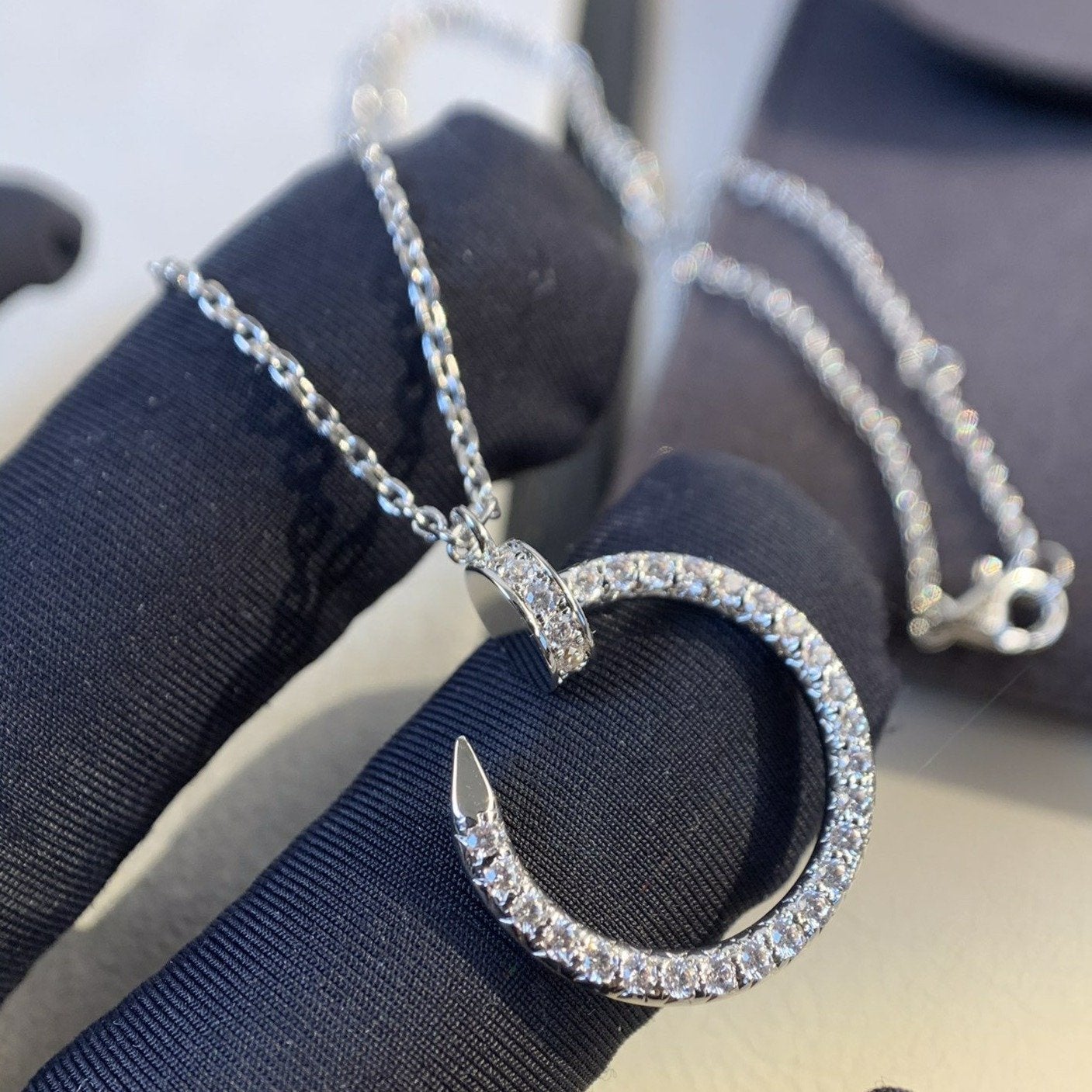 [Everoly JW]JUSTE NECKLACE SILVER DIAMONDS
