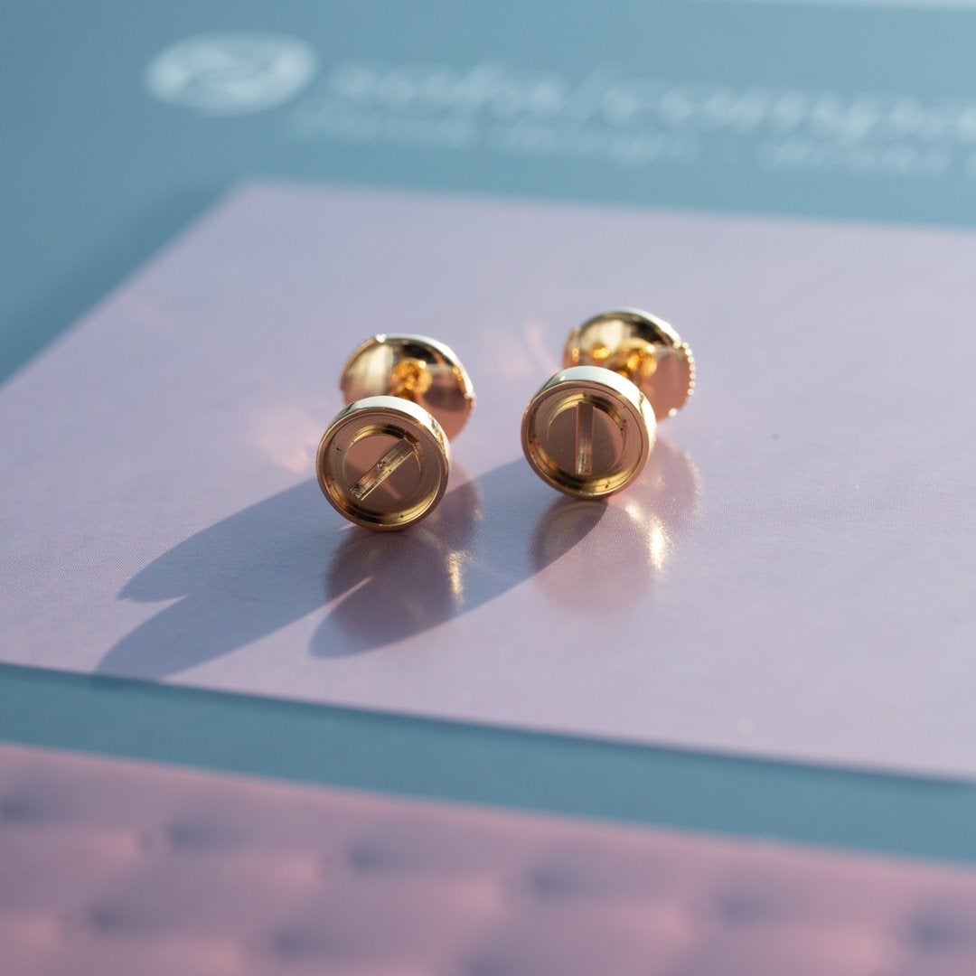 [Everoly JW]LOVE EARRINGS PINK GOLD 10MM