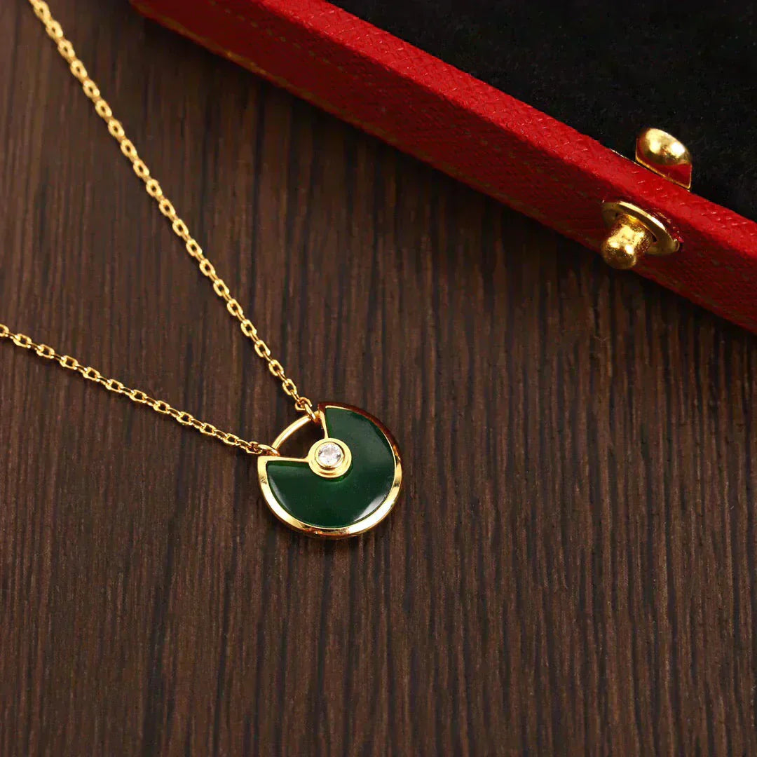 [Everoly JW]AMULETTE GOLD MALACHITE NECKLACE