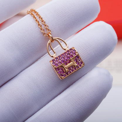 [Everoly JW]CONSTANCE PEDANT PURPLE DIAMOND NECKLACE