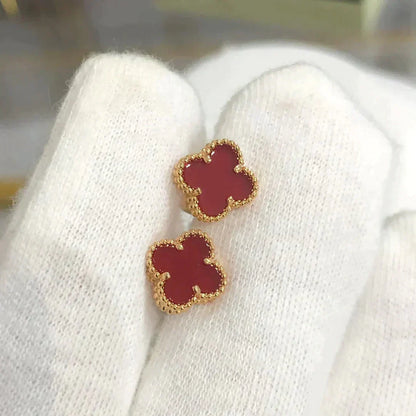[Everoly JW]CLOVER MINI 9.5MM CARNELIAN EARRINGS
