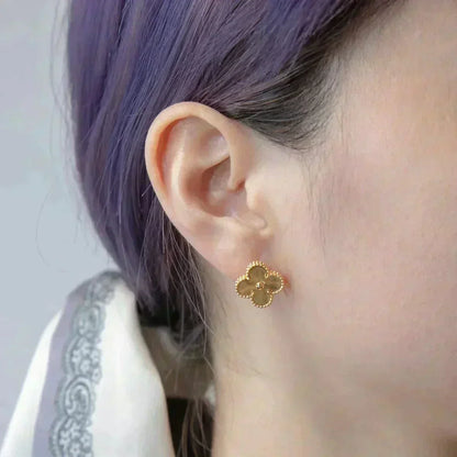 [Everoly JW]CLOVER MEDIUM 1 MOTIFS LASER EARRINGS