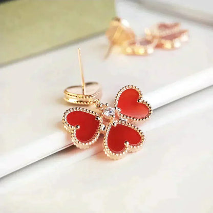 [Everoly JW]SWEET CLOVER CARNELIAN EARRINGS