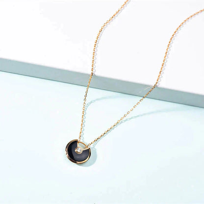 [Everoly JW]AMULETTE GOLD CARNELIAN ONYX NECKLACE