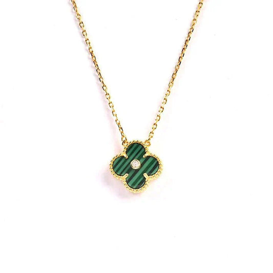 [Everoly JW]CLOVER 15MM DIAMOND TURQUOISE NECKLACE